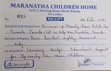 2025 February learning bridge maranatha receipt